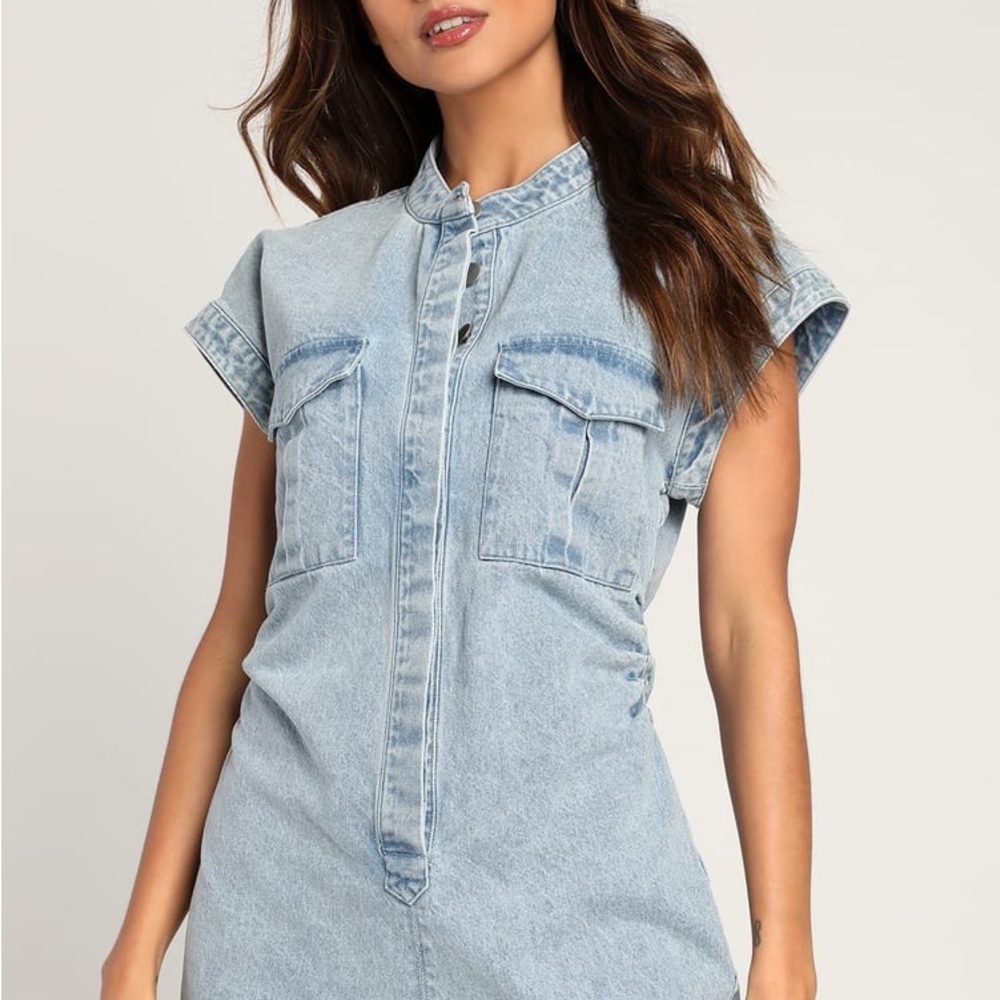 Lulu's Light Blue Denim Mini Dress